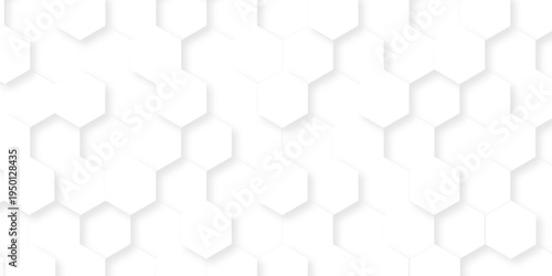 Modern abstract vector polygonal pattern. Abstract background with hexagon. Illustration web honeycomd light white futuristic hexagon. White paper texture abstract grid tile seamless hexagon wall.