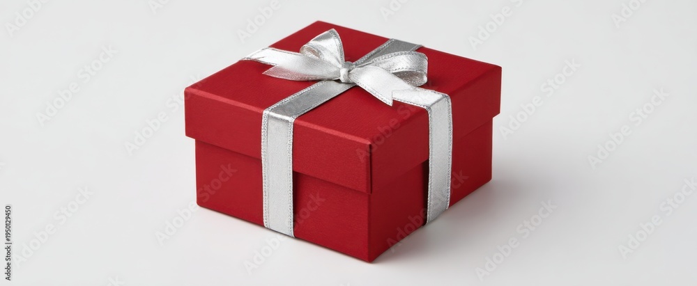 Obraz premium An elegant present cradled in a red box like a jewel on a clean white surface.