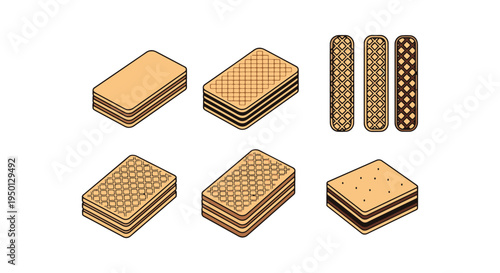 Wafer Biscuit Line art vector creative minimal abstract