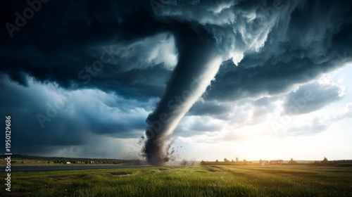 Dark Skies with Swirling Wind Currents During a Tornado Event in Nature