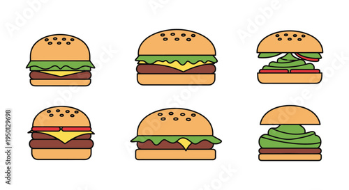 Wasabi Burger Line art vector creative vibrant abstract tone