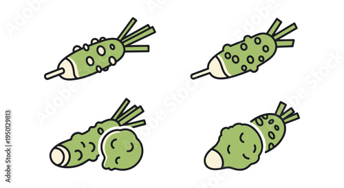 Wasabi Peas Line art vector minimal bold abstract illustration