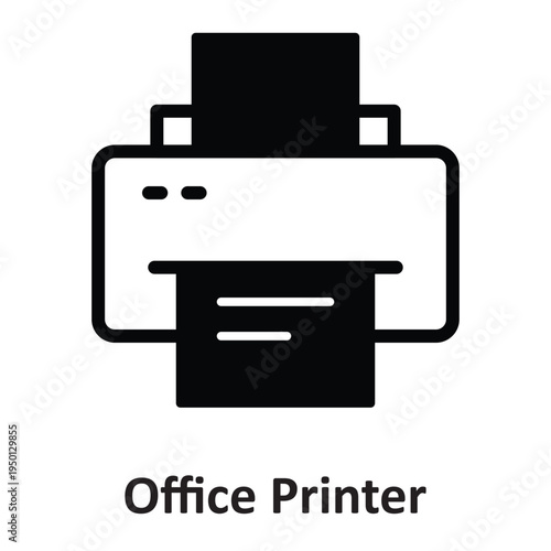 Office Printer Vector icon which can easily modify or edit