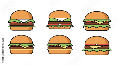 Wasabi Mayo Burger Line art creative fluid abstract vector