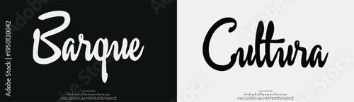 Barque Guthura, Script minimal luxury font alphabet logo. Typography beauty fashion elegant minimalist serif italic fonts decorative wedding vintage retro logos. vector illustration
