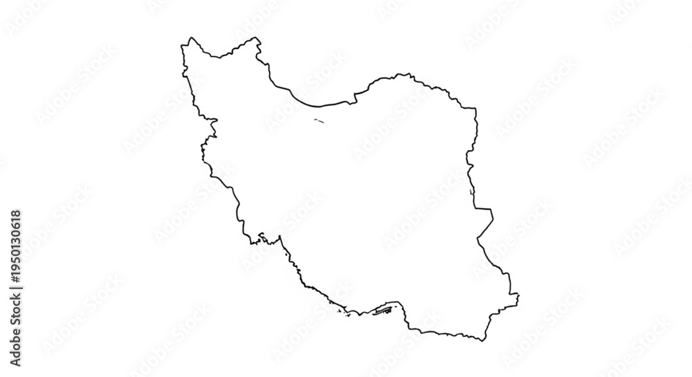 Fototapeta premium Black and white Iran map vector ilustration 