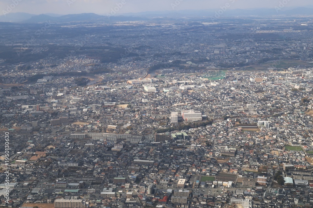 Fototapeta premium 空から見た熊本市東区御領・長嶺東辺りの景色