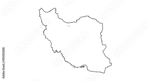 Black and white Iran map vector ilustration 