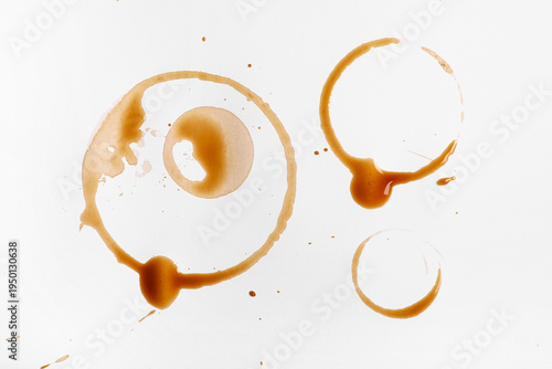 Brown coffee cup rings on l...