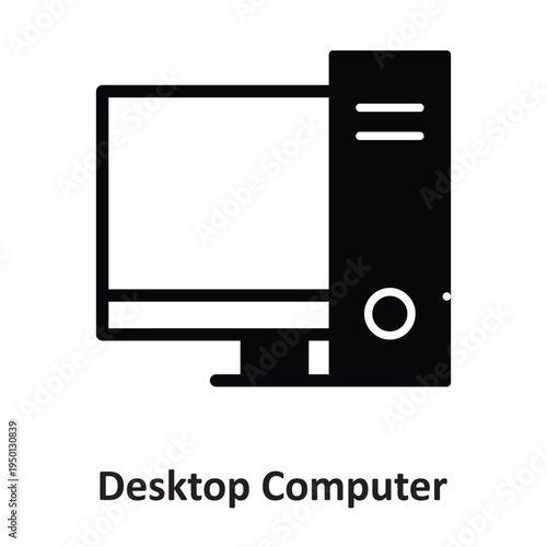 Desktop Computer Vector icon which can easily modify or edit