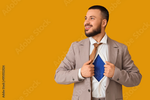 Young businessman in superh...
