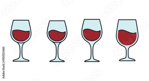 Wine Glass Line art vector vibrant abstract color