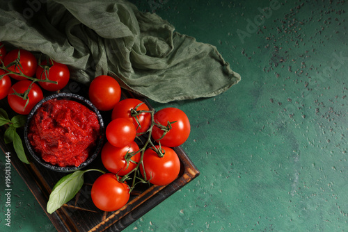 Bowl of tasty tomato paste ...