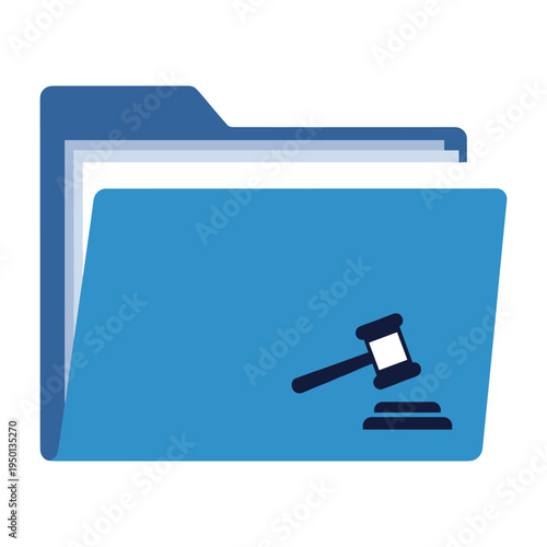 law folder with gavel on top, legal document icon