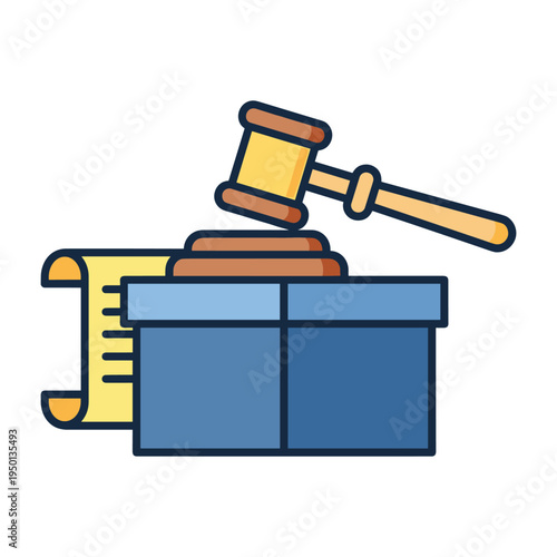 judge gavel on a blue box with legal document