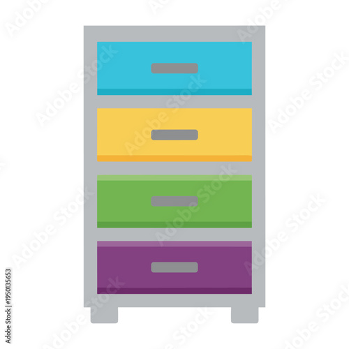 Modern minimalist colorful drawer set with pastel compartments for home organization