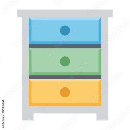 colorful drawer with three drawers