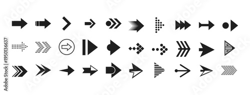 Collection of swirling abstract black line art designs and shapes