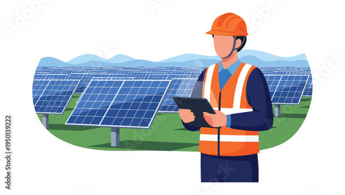 Solar Panel Technician: A technician, diligently working amidst a vast solar panel array. He embodies the crucial role of maintenance and innovation in harnessing renewable energy.