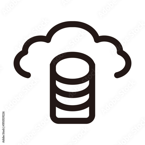 Cloud Backup Icon – Cloud Data Storage Backup Line Icon