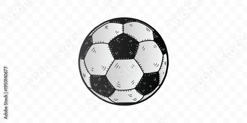 Hand Drawn Soccer Ball Vector Illustration Sketch Style Football Doodle Icon