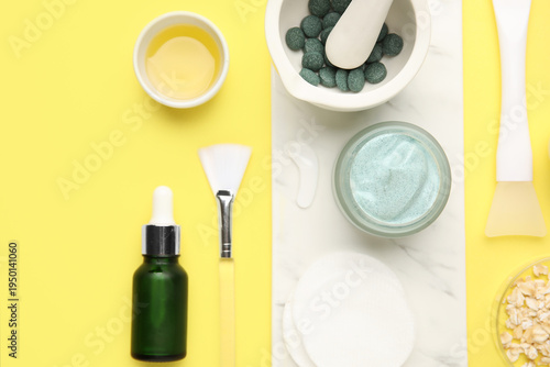 Marble tray with jar of spi...