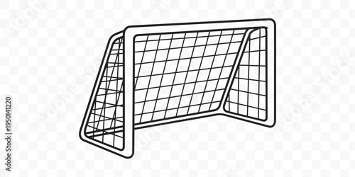 Soccer Football Goal Vector Icon Illustration Sport Game Goalpost Line Art Outline