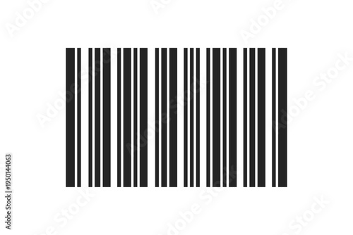 Simple black and white barcode symbol for product identification and scanning  isolated