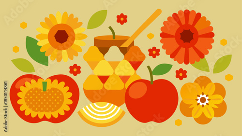 Set of 9 autumn icons vector