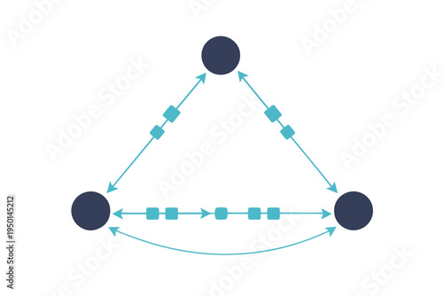Crypto Transaction Flow Network – Minimal Blockchain Diagram Vector