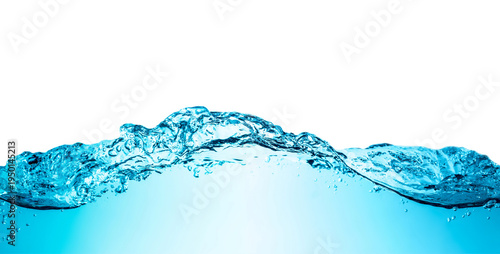 PNG image of a blue wave with bubbles, close-up, background, texture, isolated on top. Transparent background, large photo, high resolution, large size, template, pattern