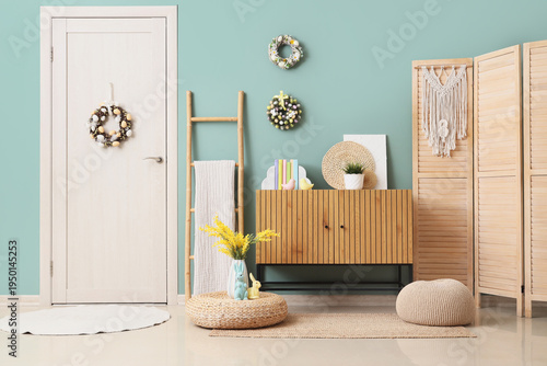 Interior of festive room wi...
