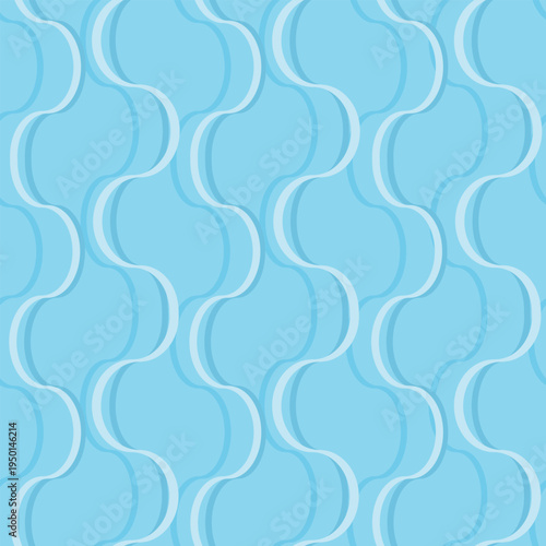 Blue Scalloped Geometric Seamless Pattern Background