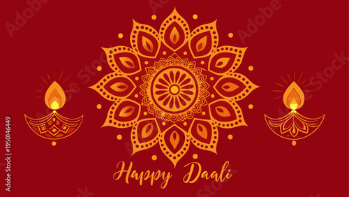 Diwali festival greeting card vector