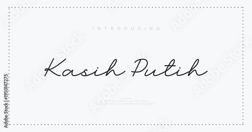 Kasih Putih, Script luxury alphabet letters font. Typography elegant wedding classic lettering serif fonts decorative vintage retro concept. vector illustration
