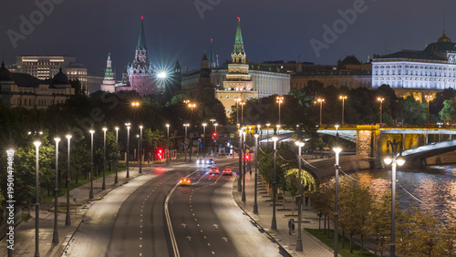 night view of the kremlin