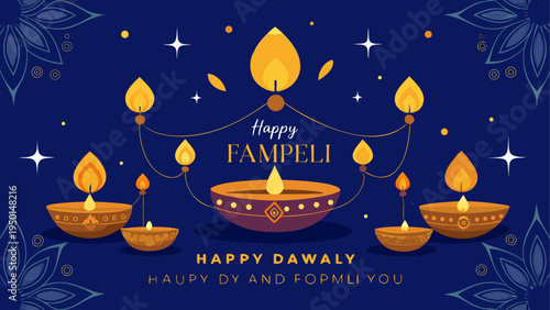 Diwali festival greeting card vector