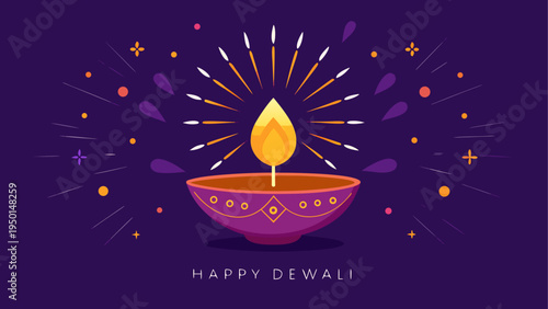 Diwali festival greeting card vector