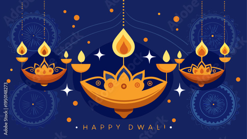 Diwali festival greeting card vector