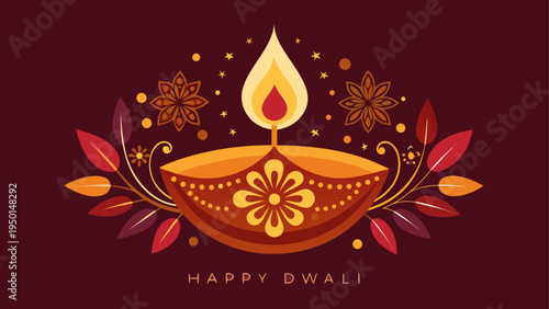 Diwali lamp vector illustration