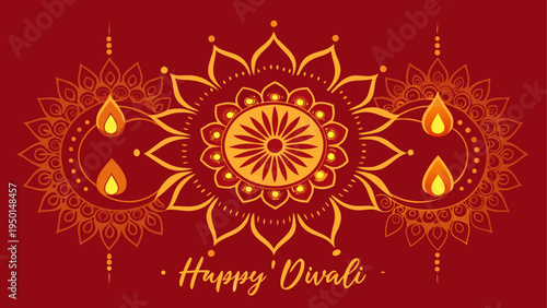Diwali festival greeting card vector