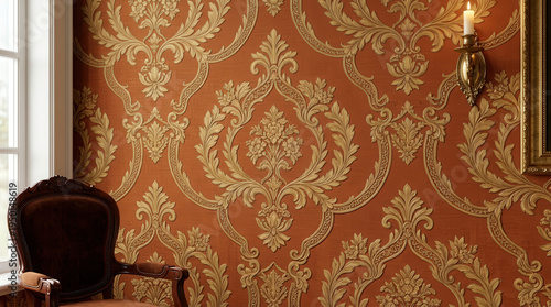 Elegant Interior Design with Vintage Patterns and Warm Lighting