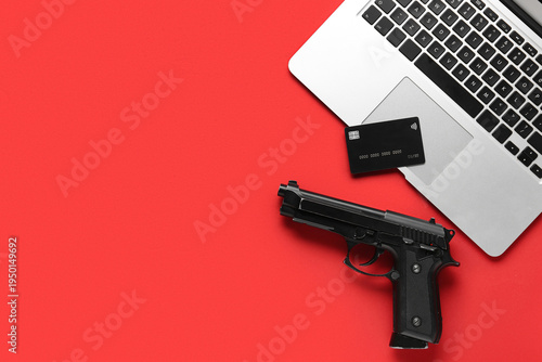 Gun with credit card and la...