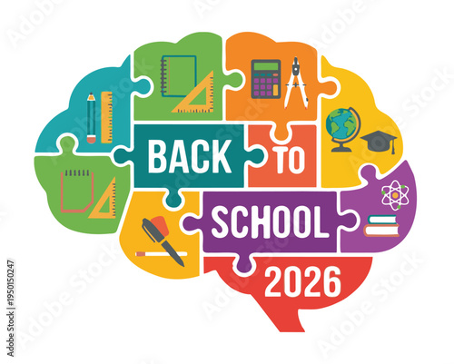 Education Concept Back to School 2026 Vector Banner