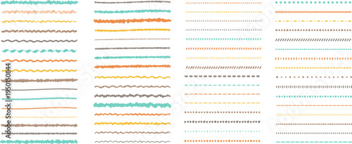 イラスト素材：ライン素材のあしらい　手書きのシンプルでかわいい罫線　