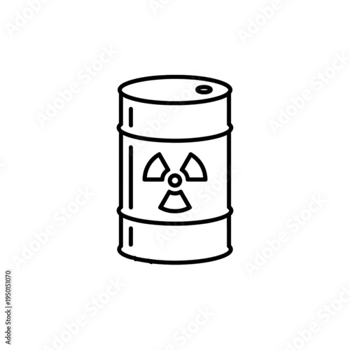 This vector image of a metal barrel with a radioactive symbol illustrates hazardous toxic waste management and the storage of dangerous chemical materials.