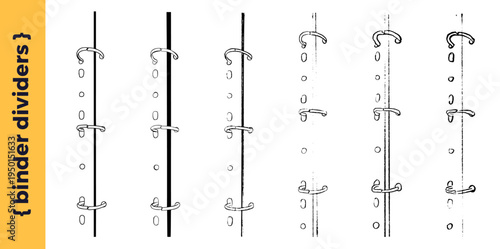 Binder dividers set for social media graphic posts. Doodle school notebook border for scrapbook. Vector elements for handmade naive design. Writing and sketchbook decorative shapes on white background