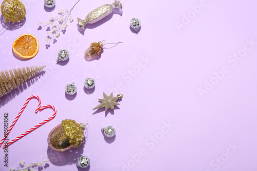 Composition with candy cane...