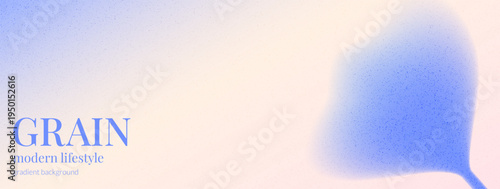 Gentle grain gradation background with soft abstract blue gradient flower. Grain gentle blur and tulip shadow for beauty or fashion banner. Abstract floral vector in modern beige blue diffused tone.