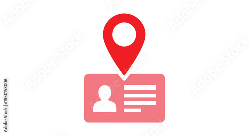 Vector graphic illustration representing user identification linked directly to precise geographic location pin